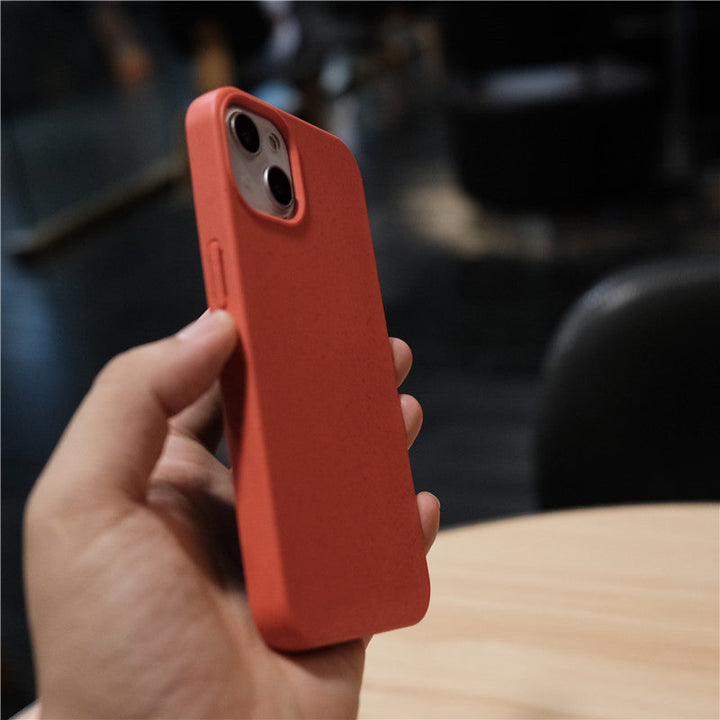 Wheat Straw Mobile Phone Case Red Protective Cover